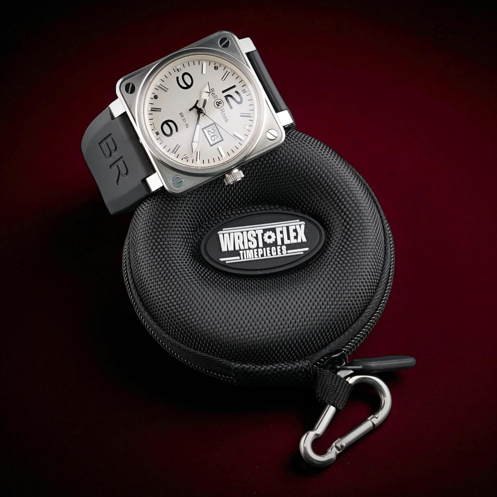 Bell & Ross BR 01-96 Grande Date 46mm | Opaline White Dial | B&R Strap & Buckle - Image 5