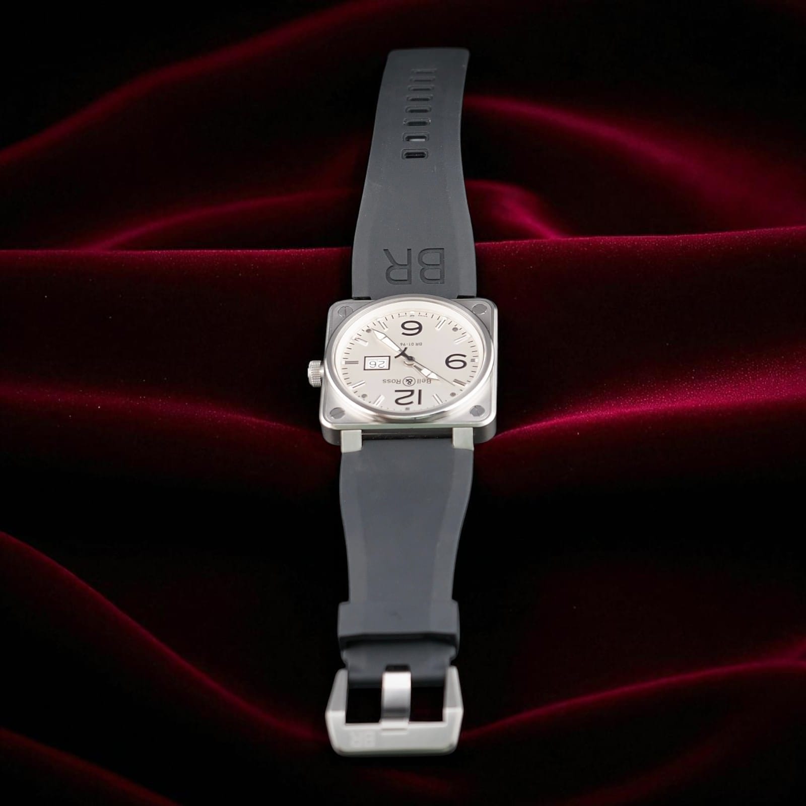 Bell & Ross BR 01-96 Grande Date 46mm | Opaline White Dial | B&R Strap & Buckle - Image 12