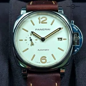 Panerai Luminor Due white dial, 42mm steel case, thin profile PAM01046 PAM 1046