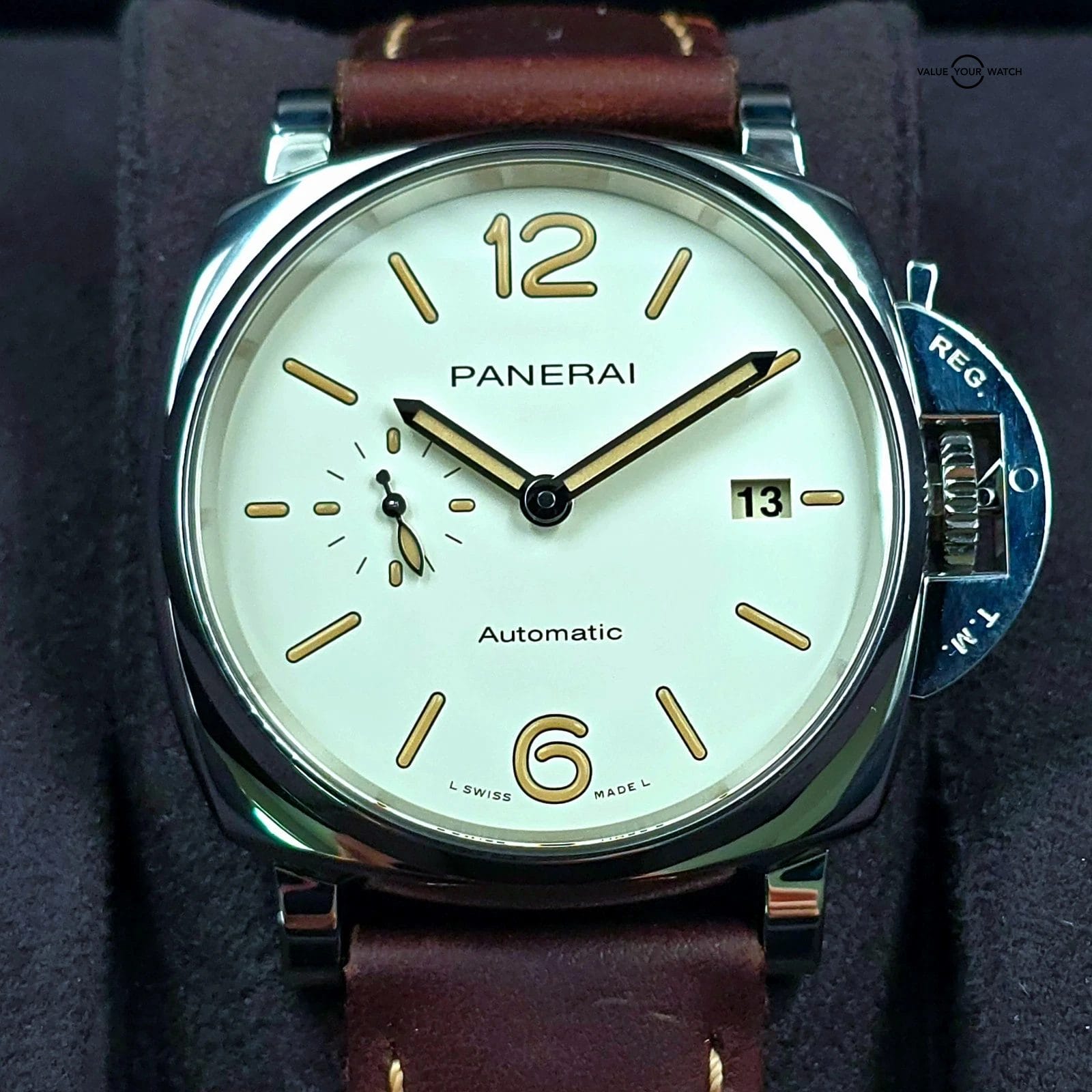 Panerai Luminor Due white dial, 42mm steel case, thin profile PAM01046 PAM 1046