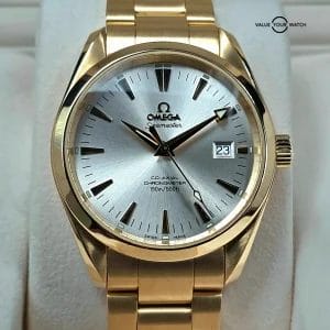 Omega Seamaster Aqua Terra in Solid 18k yellow gold, 39mm Full set and serviced!