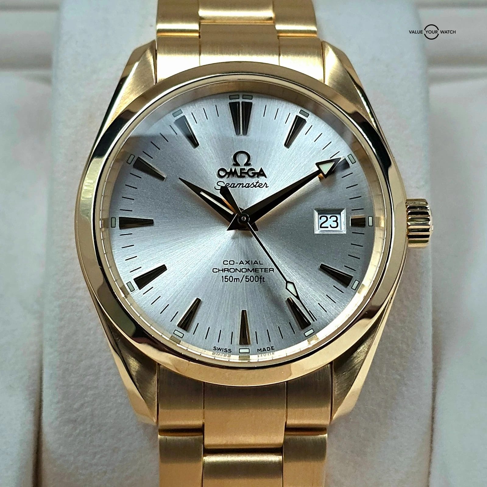 Omega Seamaster Aqua Terra in Solid 18k yellow gold, 39mm Full set and serviced!