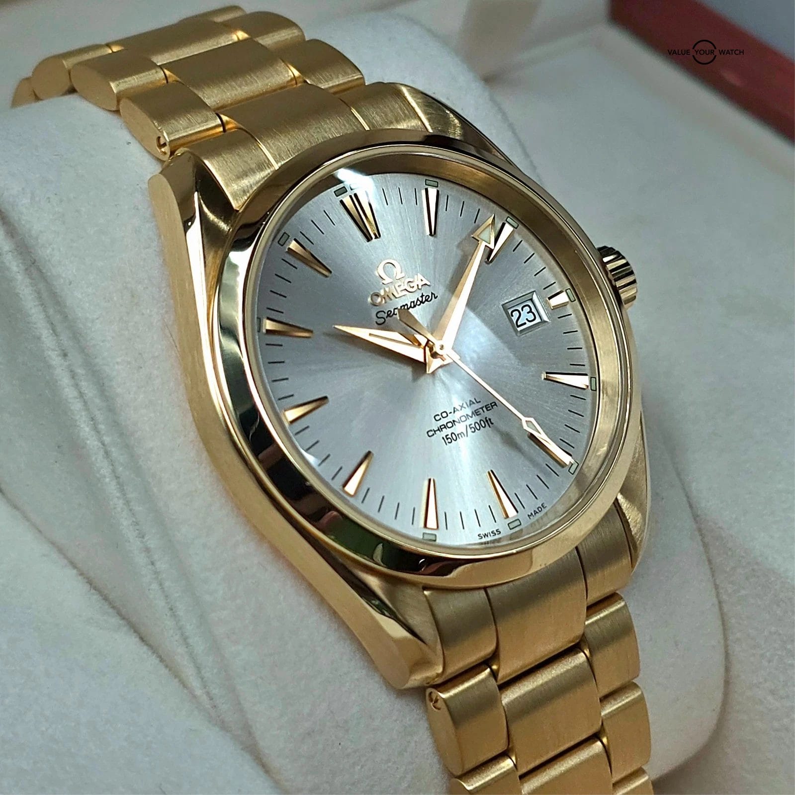 Omega Seamaster Aqua Terra in Solid 18k yellow gold, 39mm Full set and serviced! - Image 4