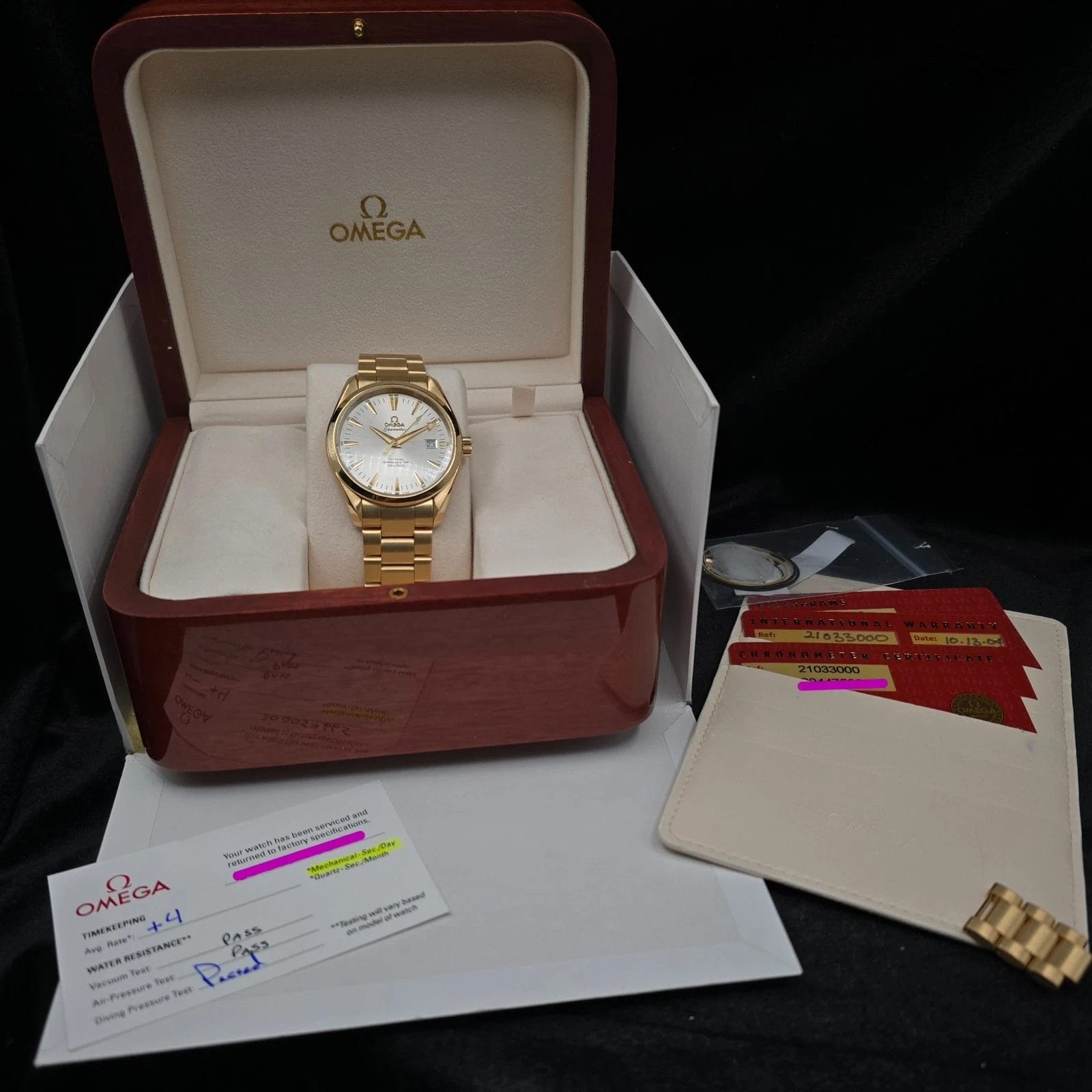 Omega Seamaster Aqua Terra in Solid 18k yellow gold, 39mm Full set and serviced! - Image 10