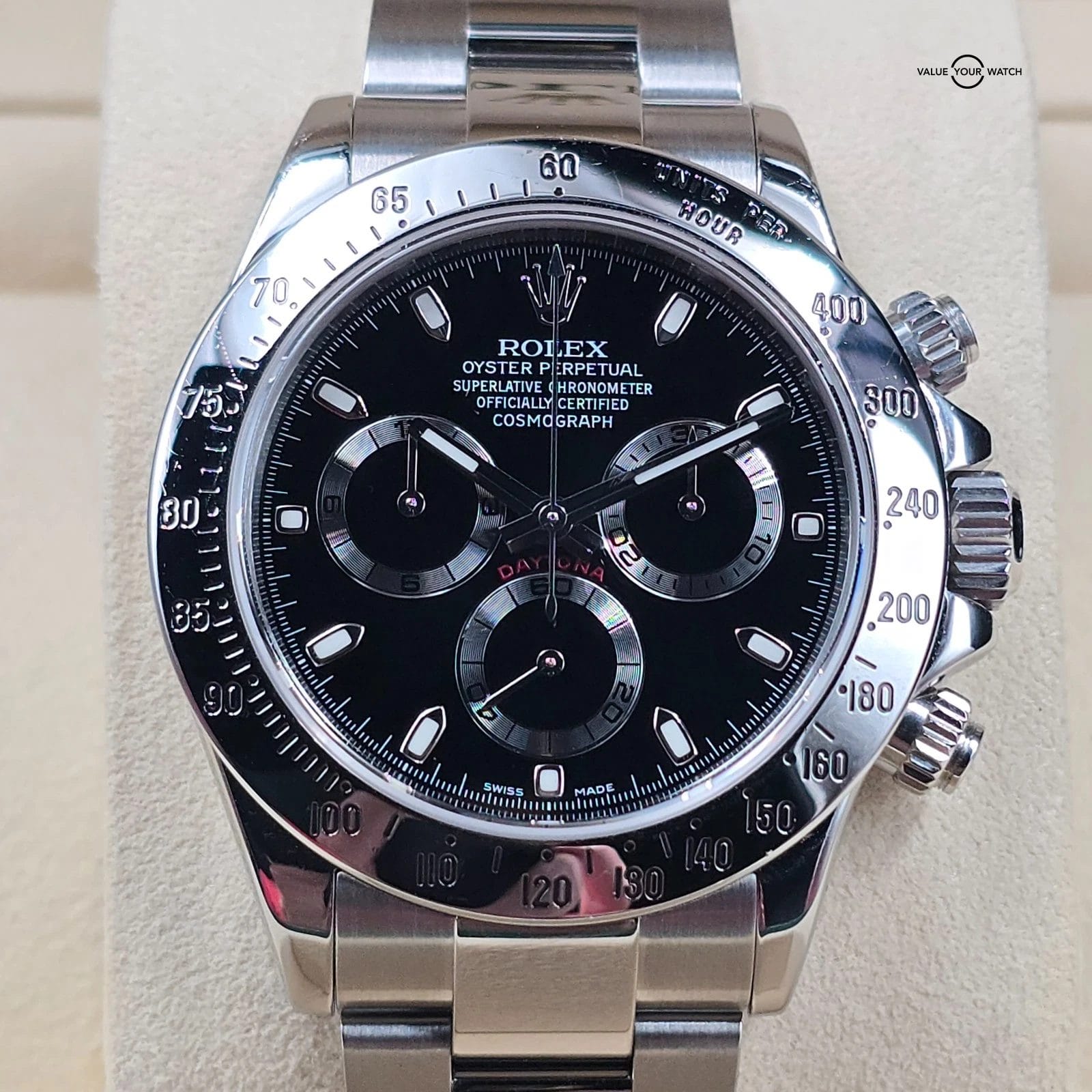 Rolex Daytona Black Dial in Steel, pre-ceramic full set and RSC Serviced! 116520