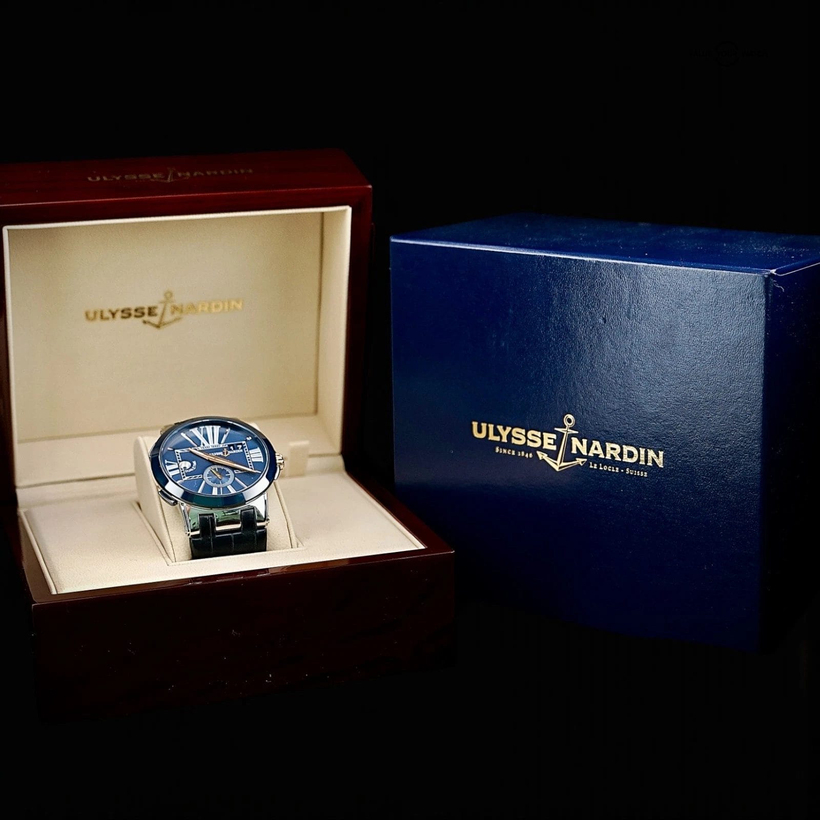 Ulysse Nardin Executive Dual Time UN 243-00/42 43mm, Blue Dial 18k Gold Accents - Image 5