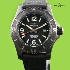Breitling Superocean M17368 –Black DLC Case, Black Dial/Bezel, Red Seconds