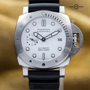 2023 Panerai Submersible Bianco White Dial Automatic Rubber 42 Pam02223 Full Set