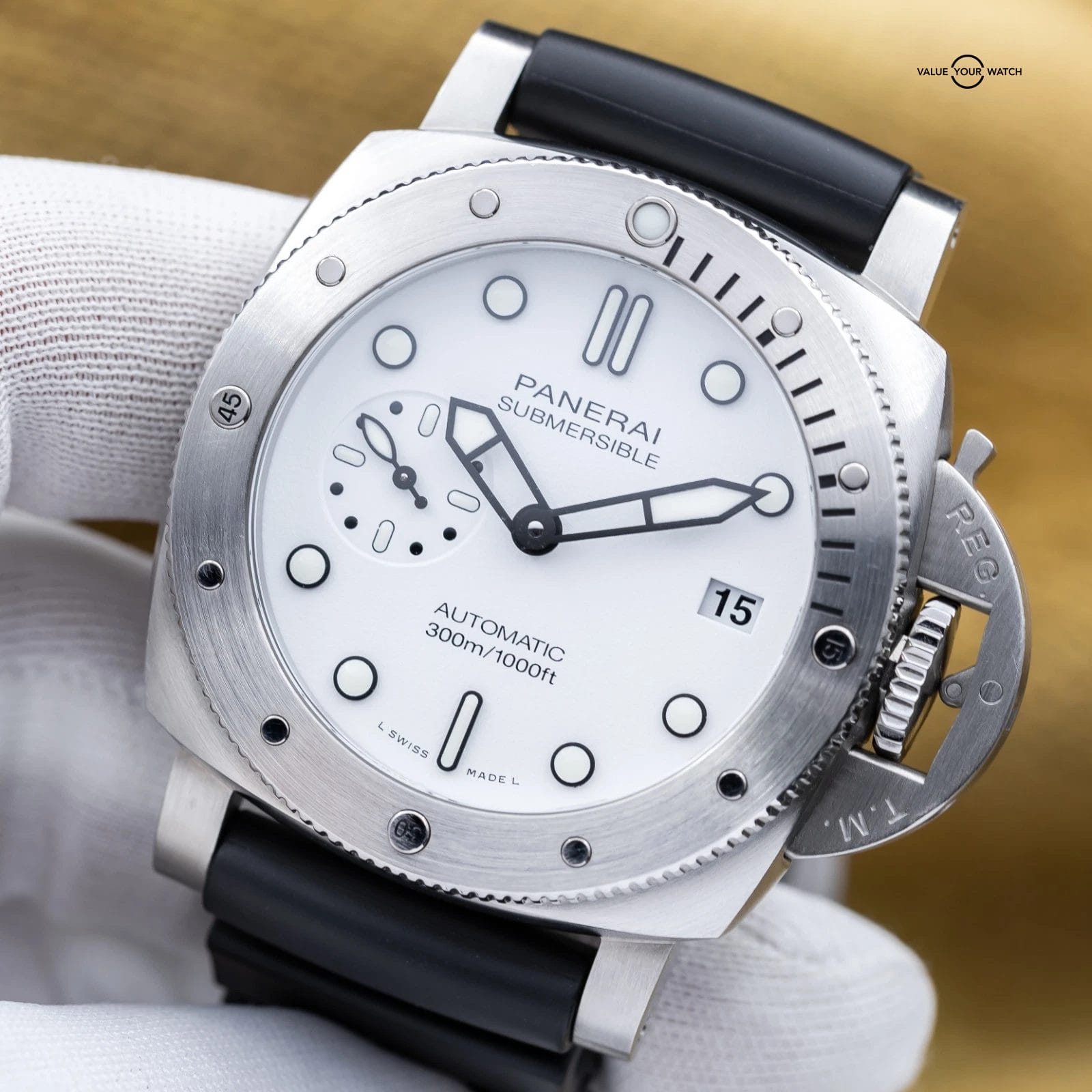 2023 Panerai Submersible Bianco White Dial Automatic Rubber 42 Pam02223 Full Set - Image 11