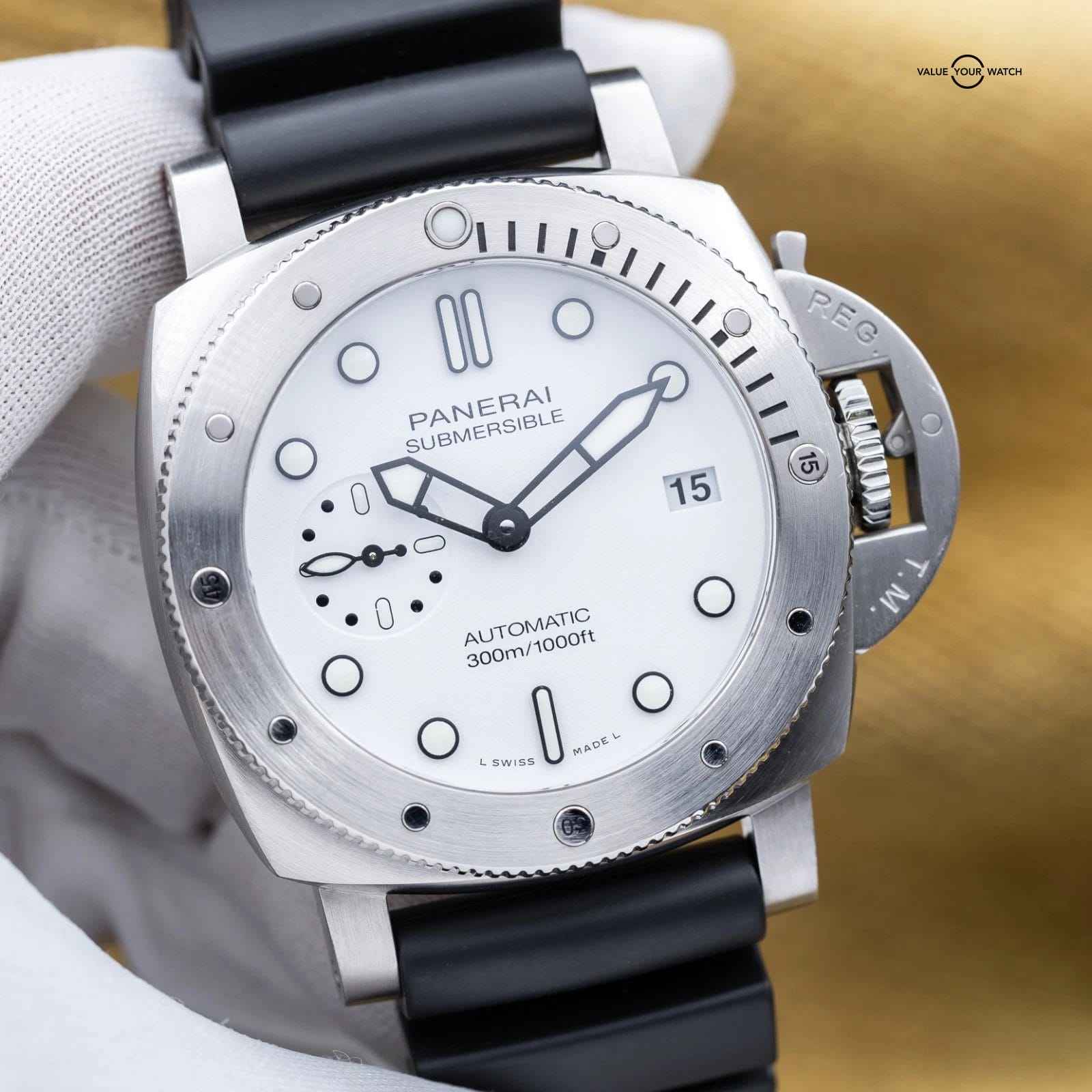 2023 Panerai Submersible Bianco White Dial Automatic Rubber 42 Pam02223 Full Set - Image 12