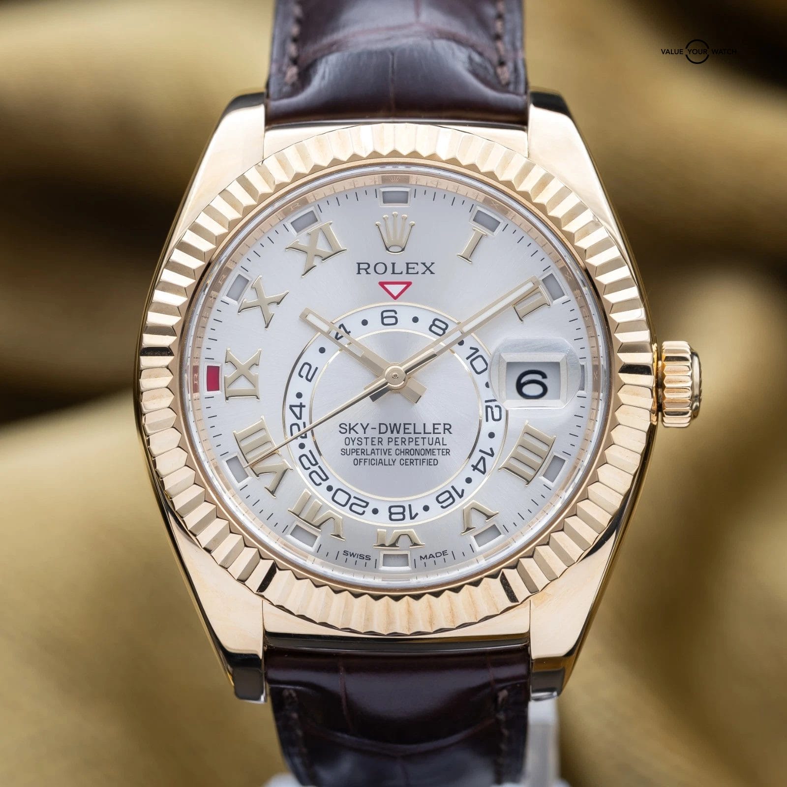 Rolex Sky-Dweller Yellow Gold Silver Dial 42mm - Ref. 326138 Complete Set