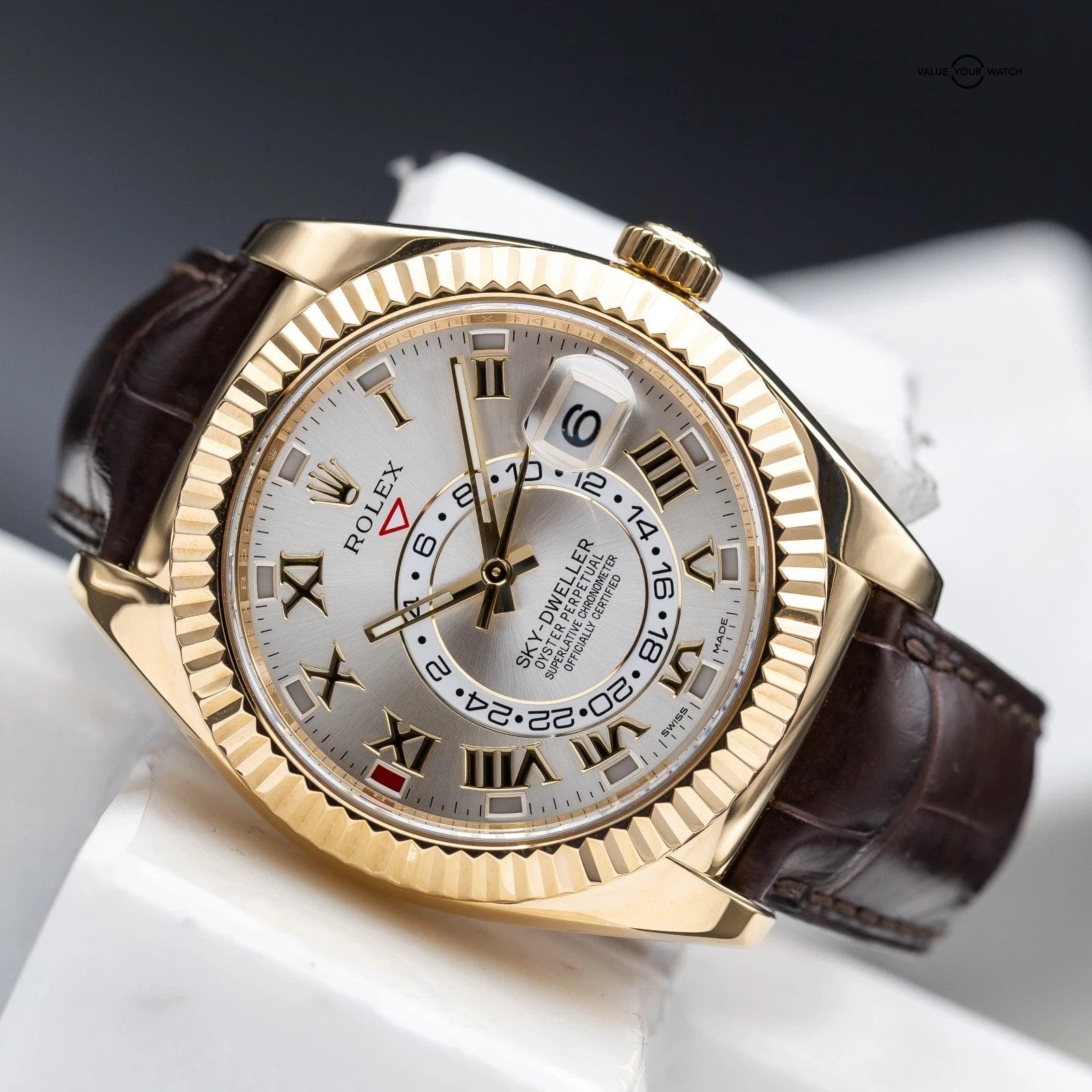 Rolex Sky-Dweller Yellow Gold Silver Dial 42mm - Ref. 326138 Complete Set - Image 13