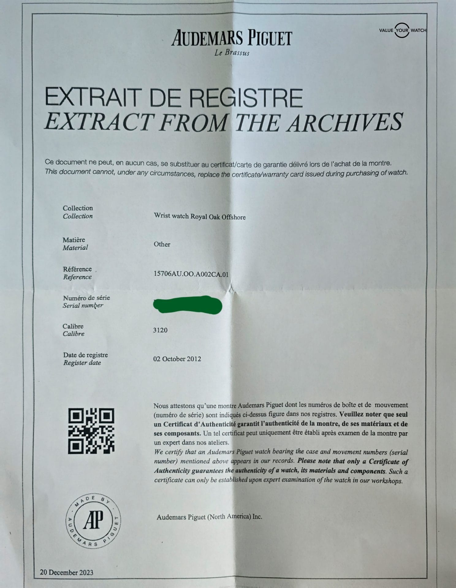 Audemars Piguet Royal Oak Offshore Carbon Diver 15706 au - Image 8