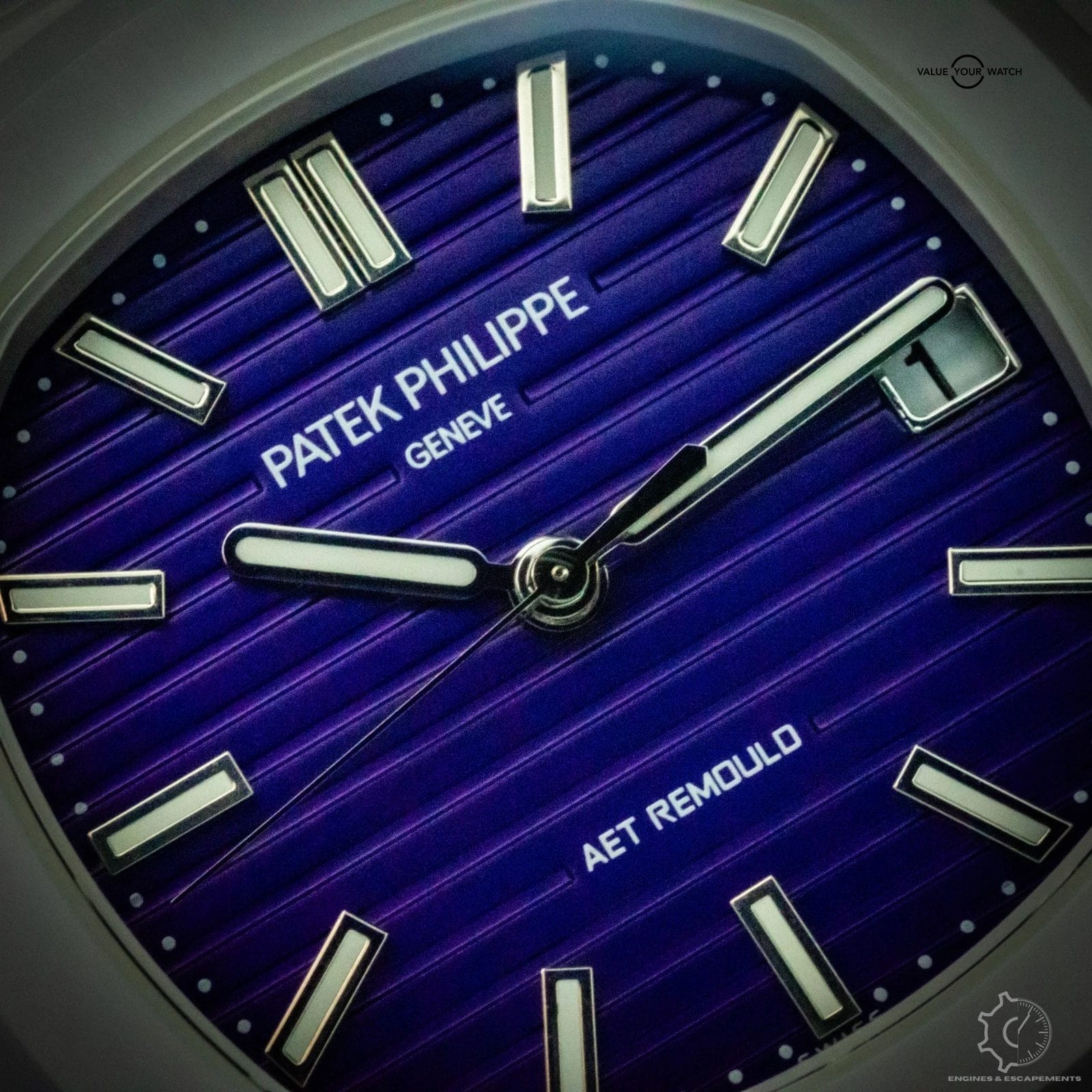 AET Remould Patek Philippe Nautilus 1 of 5 Purple Dial White Ceramic - Image 5