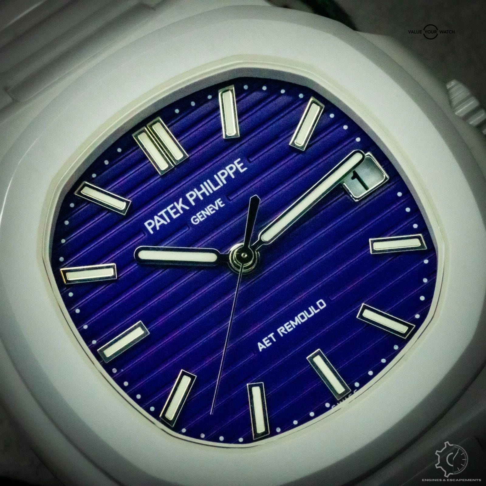 AET Remould Patek Philippe Nautilus 1 of 5 Purple Dial White Ceramic - Image 6