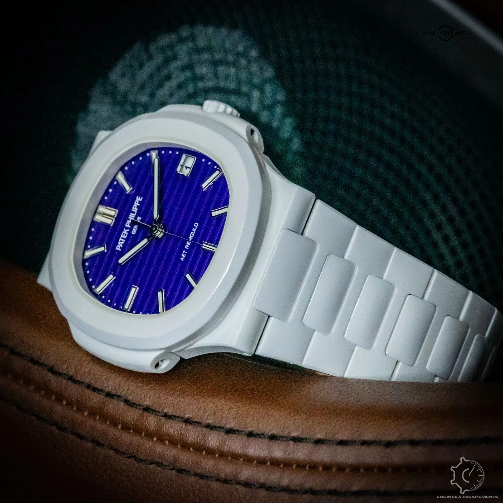 AET Remould Patek Philippe Nautilus 1 of 5 Purple Dial White Ceramic - Image 11