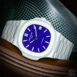 AET Remould Patek Philippe Nautilus 1 of 5 Purple Dial White Ceramic