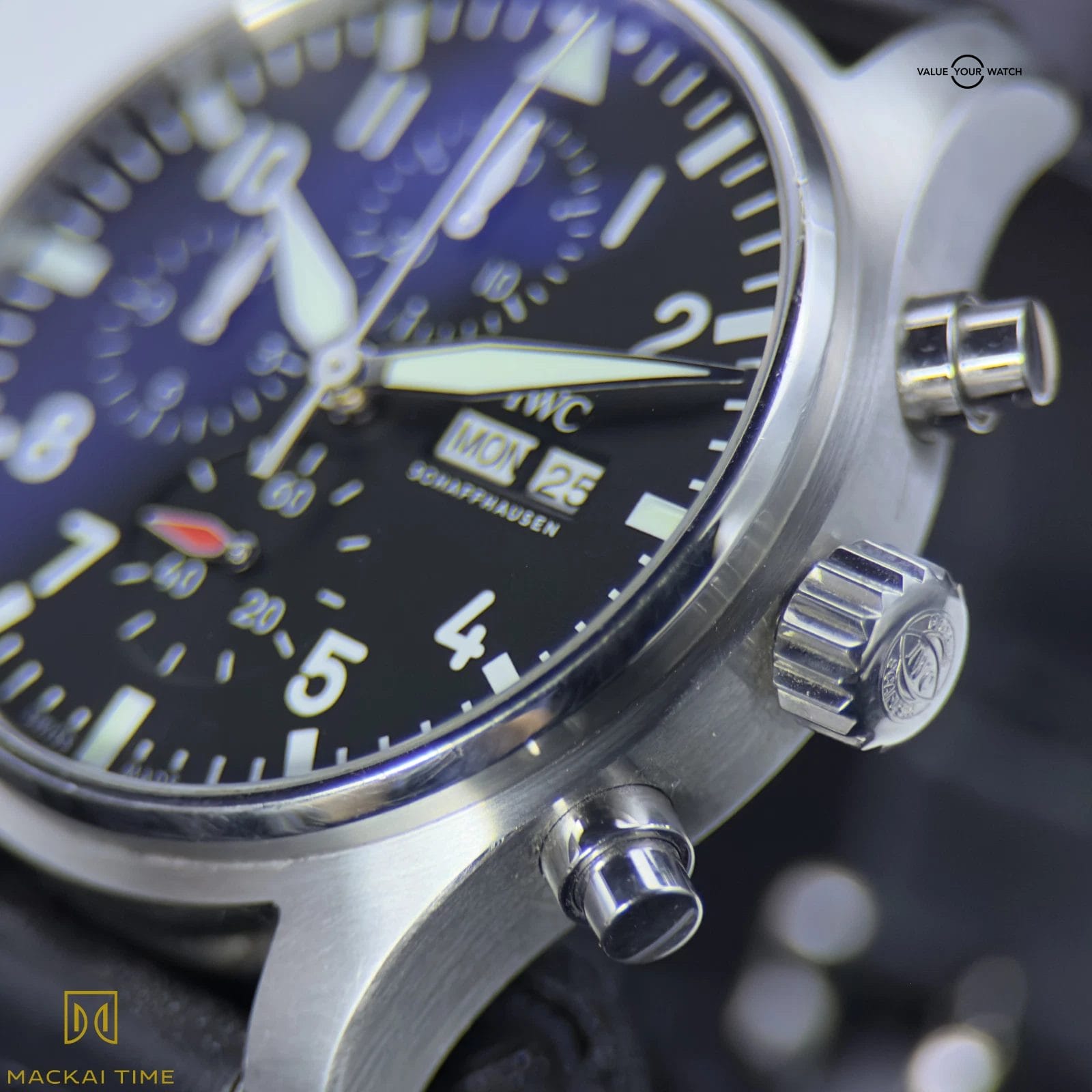 IWC Pilot's Chronograph Day/ Date 2022 Full Set IW378001 Extra Strap Black Watch - Image 12