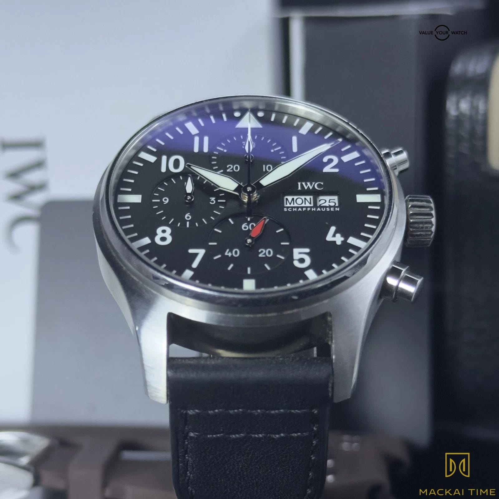 IWC Pilot's Chronograph Day/ Date 2022 Full Set IW378001 Extra Strap Black Watch - Image 13