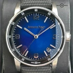 Audemars Piguet Code 11.59 Smoked blue dial in White Gold, ref 15210BC