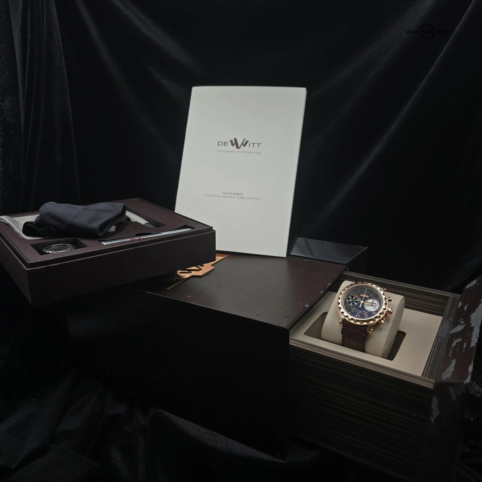 Dewitt Academia Night Chronograph Sequential, 43mm Solid 18k Rose gold, Full set - Image 2