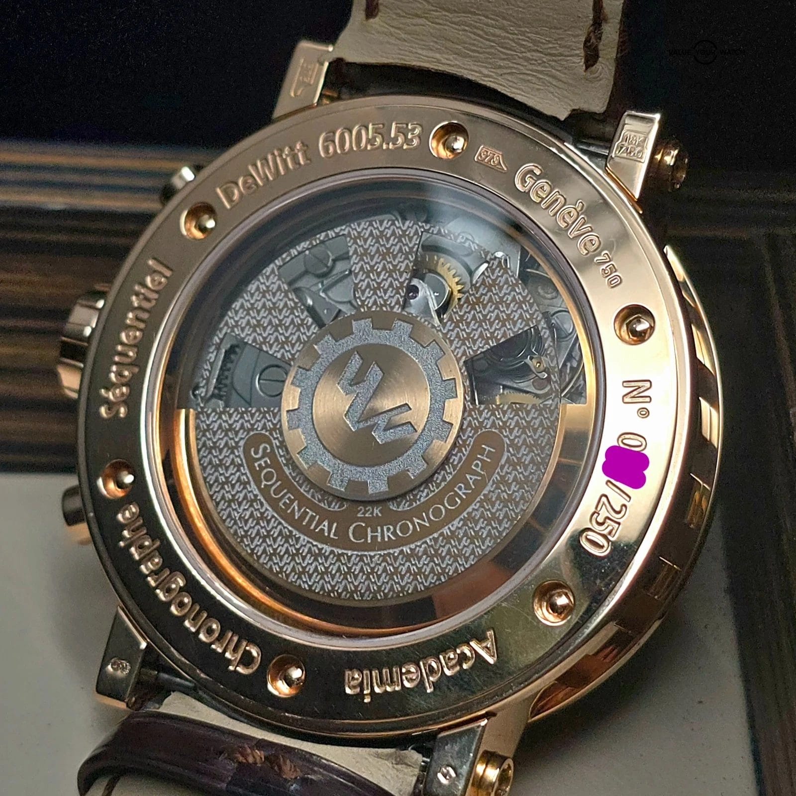 Dewitt Academia Night Chronograph Sequential, 43mm Solid 18k Rose gold, Full set - Image 3