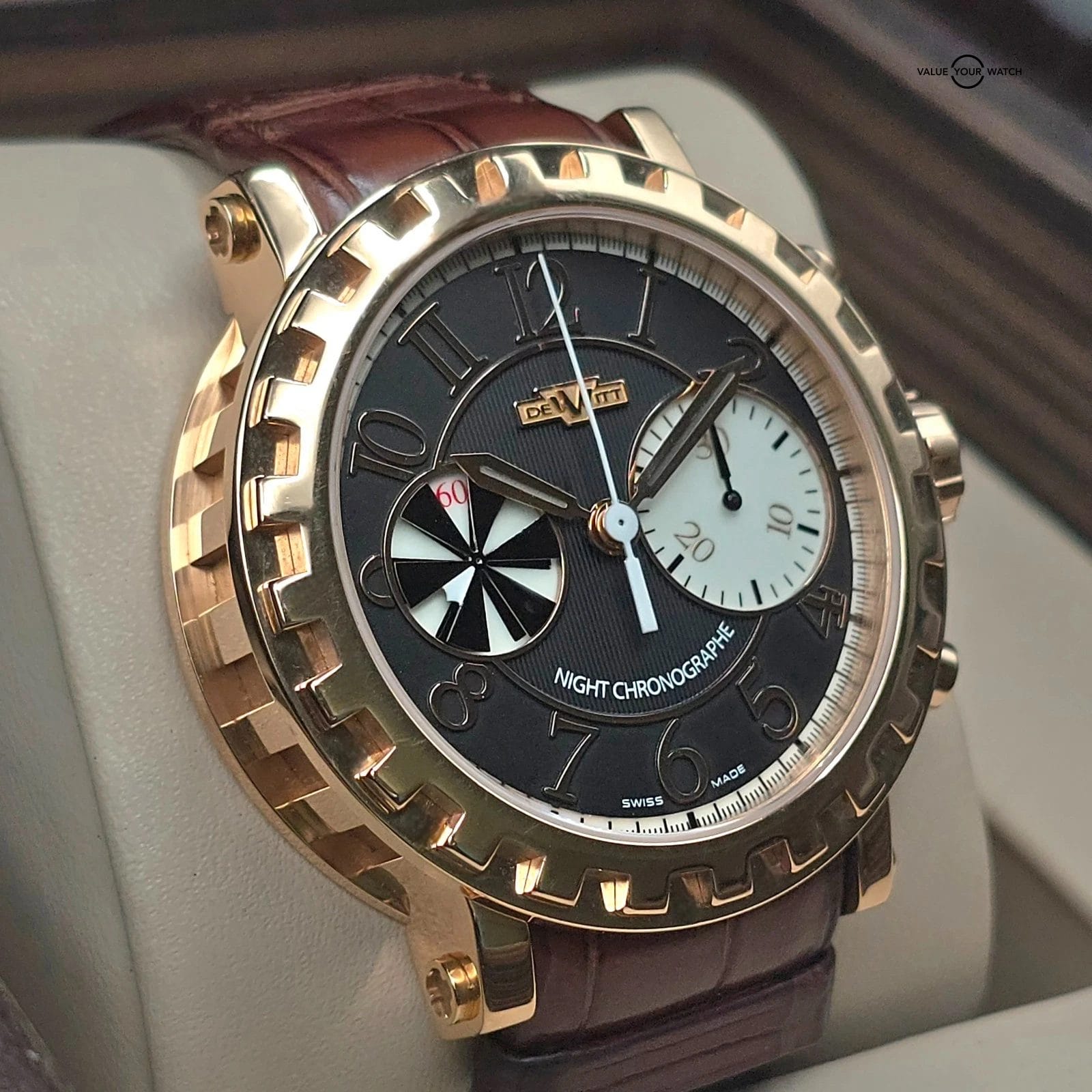 Dewitt Academia Night Chronograph Sequential, 43mm Solid 18k Rose gold, Full set - Image 13