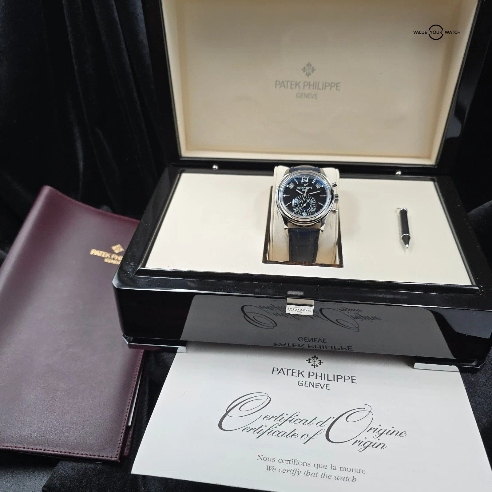 Patek Phillipe Annual Calendar in Platinum, black opaline dial 5960P-016 Full - Image 2