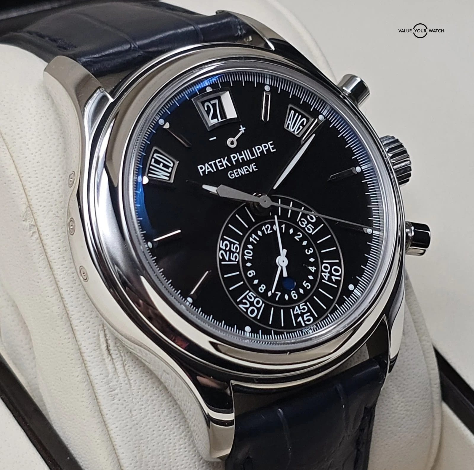 Patek Phillipe Annual Calendar in Platinum, black opaline dial 5960P-016 Full - Image 11