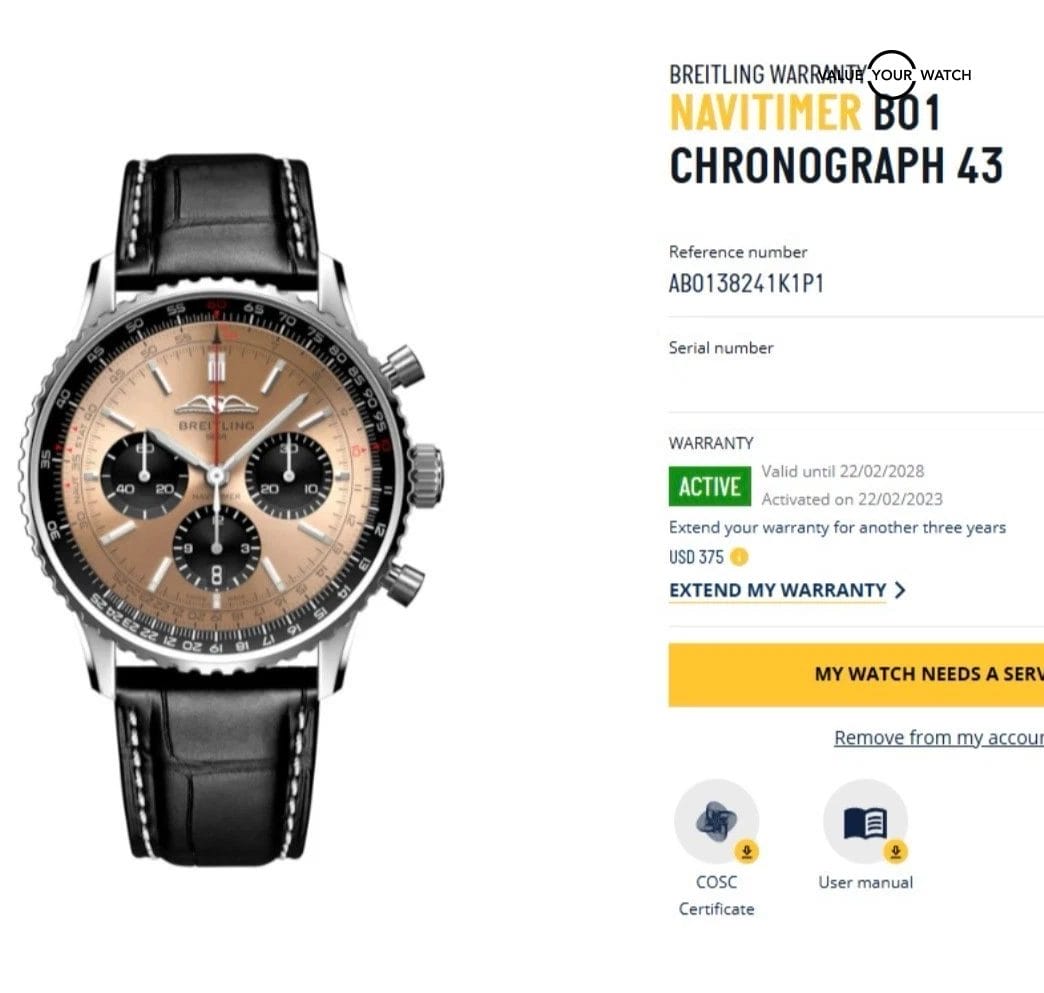 Breitling Navitimer B01 Chronograph AB0138 Box & ManuaStainless Salmon Dial 43mm - Image 7