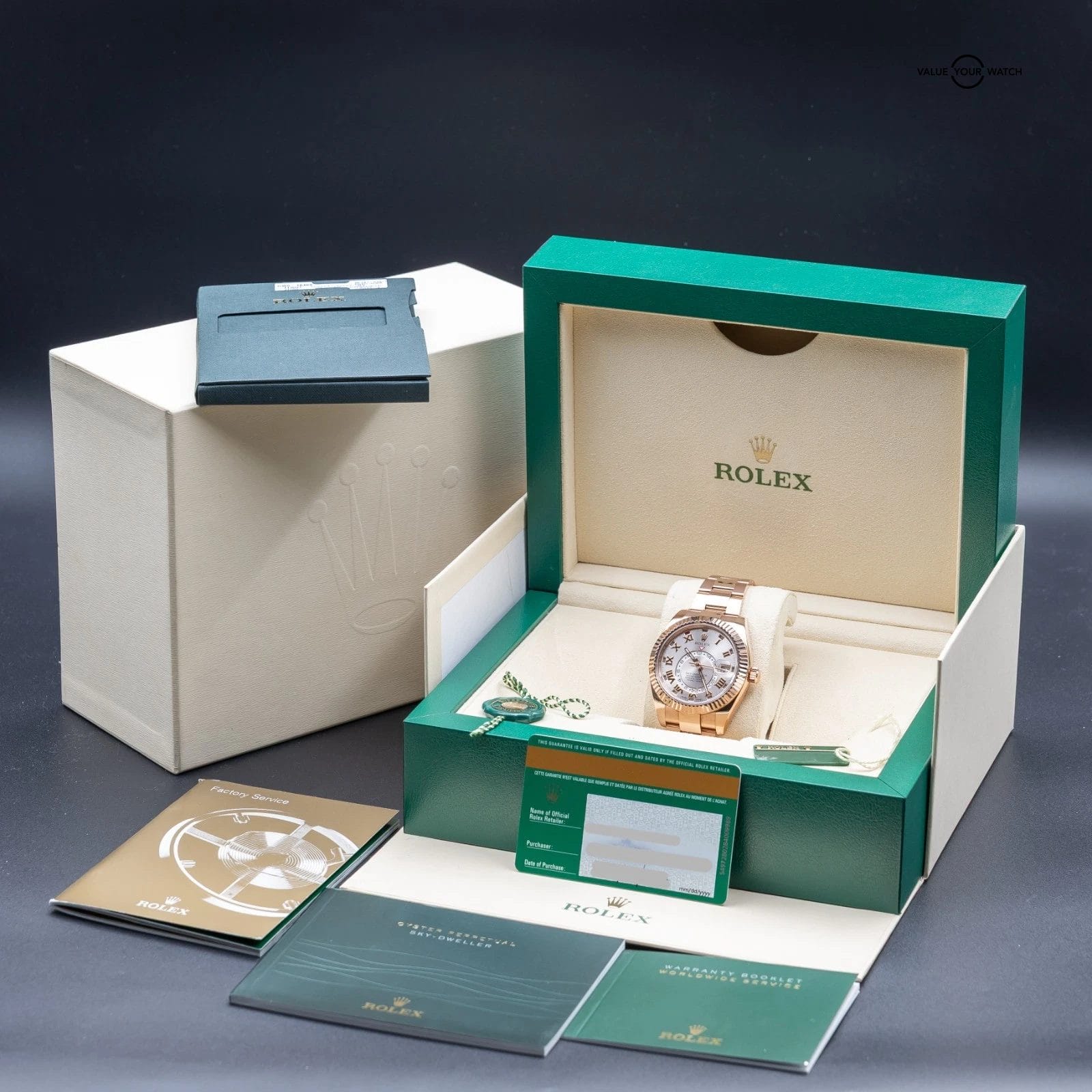 Rolex Sky-Dweller Everose Gold Sundust Dial 42mm 326935 - Complete Set - Image 9