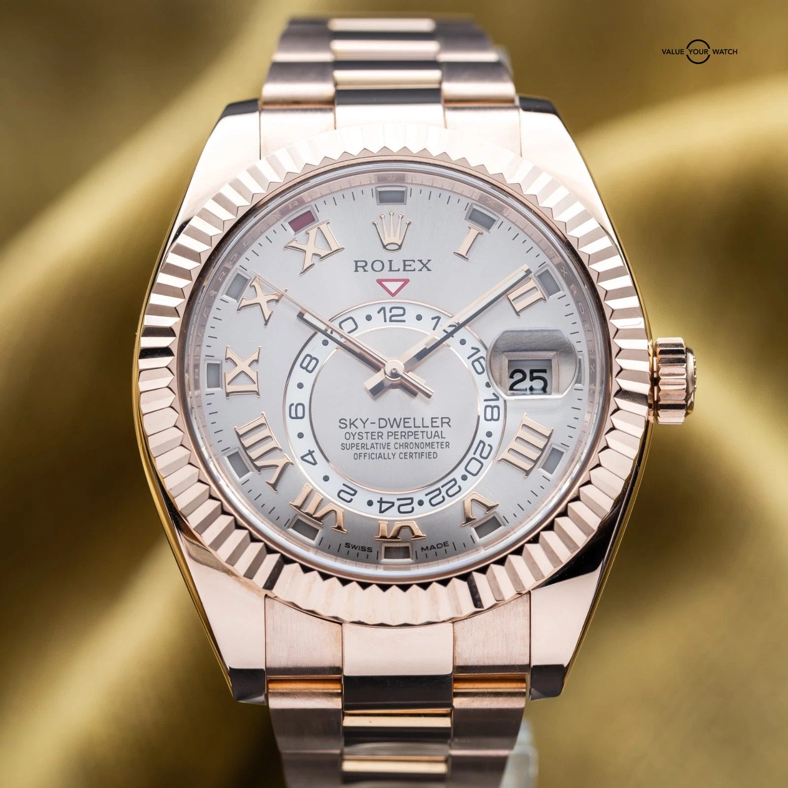 Rolex Sky-Dweller Everose Gold Sundust Dial 42mm 326935 - Complete Set