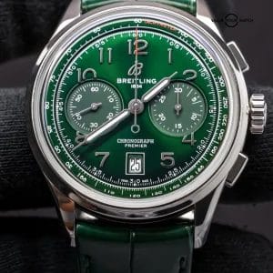 Breitling Premier B01 Chronograph 42 mm Green Dial $9K MSRP Complete Set AB0145