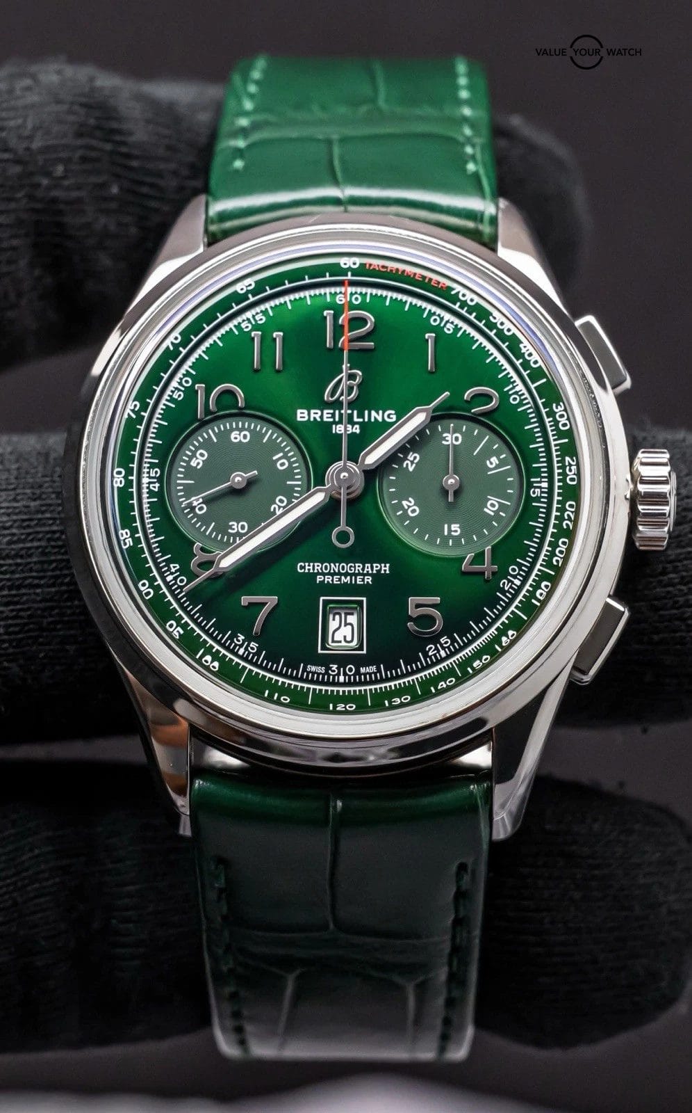 Breitling Premier B01 Chronograph 42 mm Green Dial $9K MSRP Complete Set AB0145