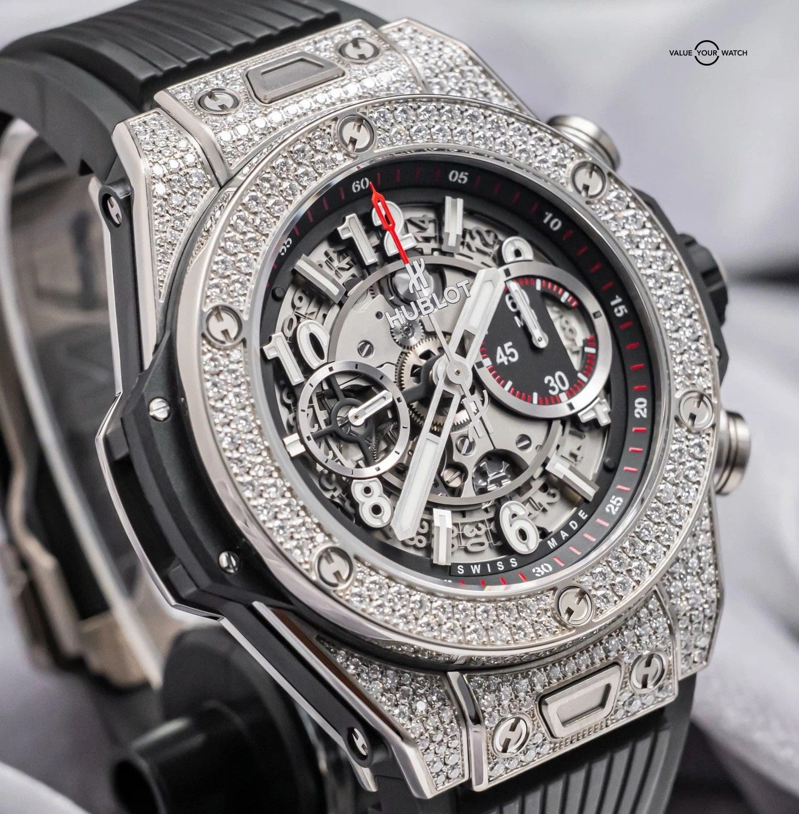 Hublot Big Bang Unico Titanium Pave 45 mm Complete Diamonds 411.NX.1170.RX.1704 - Image 17