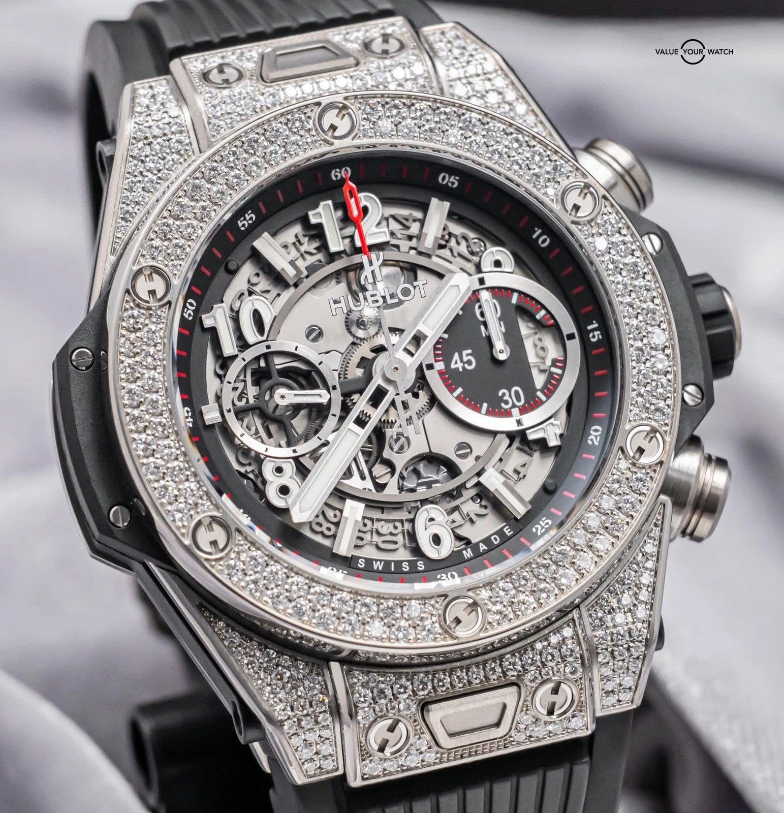 Hublot Big Bang Unico Titanium Pave 45 mm Complete Diamonds 411.NX.1170.RX.1704 - Image 18