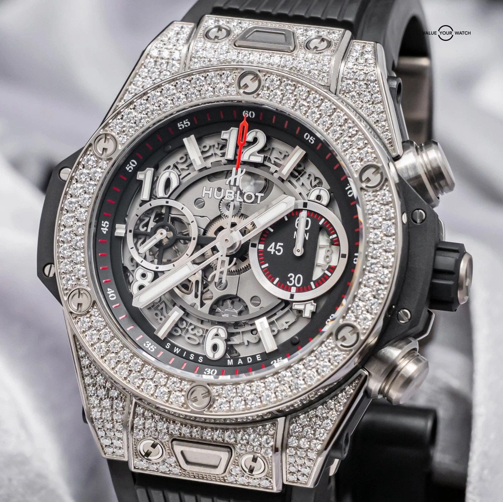 Hublot Big Bang Unico Titanium Pave 45 mm Complete Diamonds 411.NX.1170.RX.1704 - Image 19