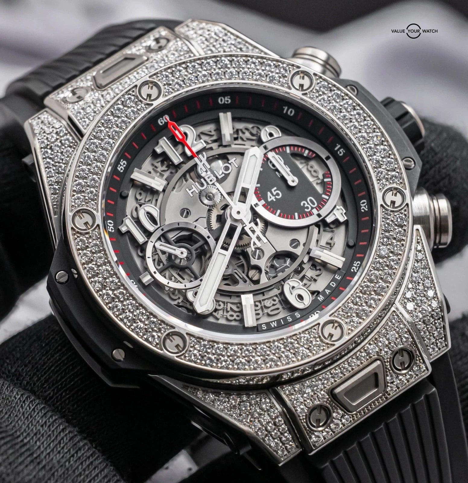 Hublot Big Bang Unico Titanium Pave 45 mm Complete Diamonds 411.NX.1170.RX.1704 - Image 22