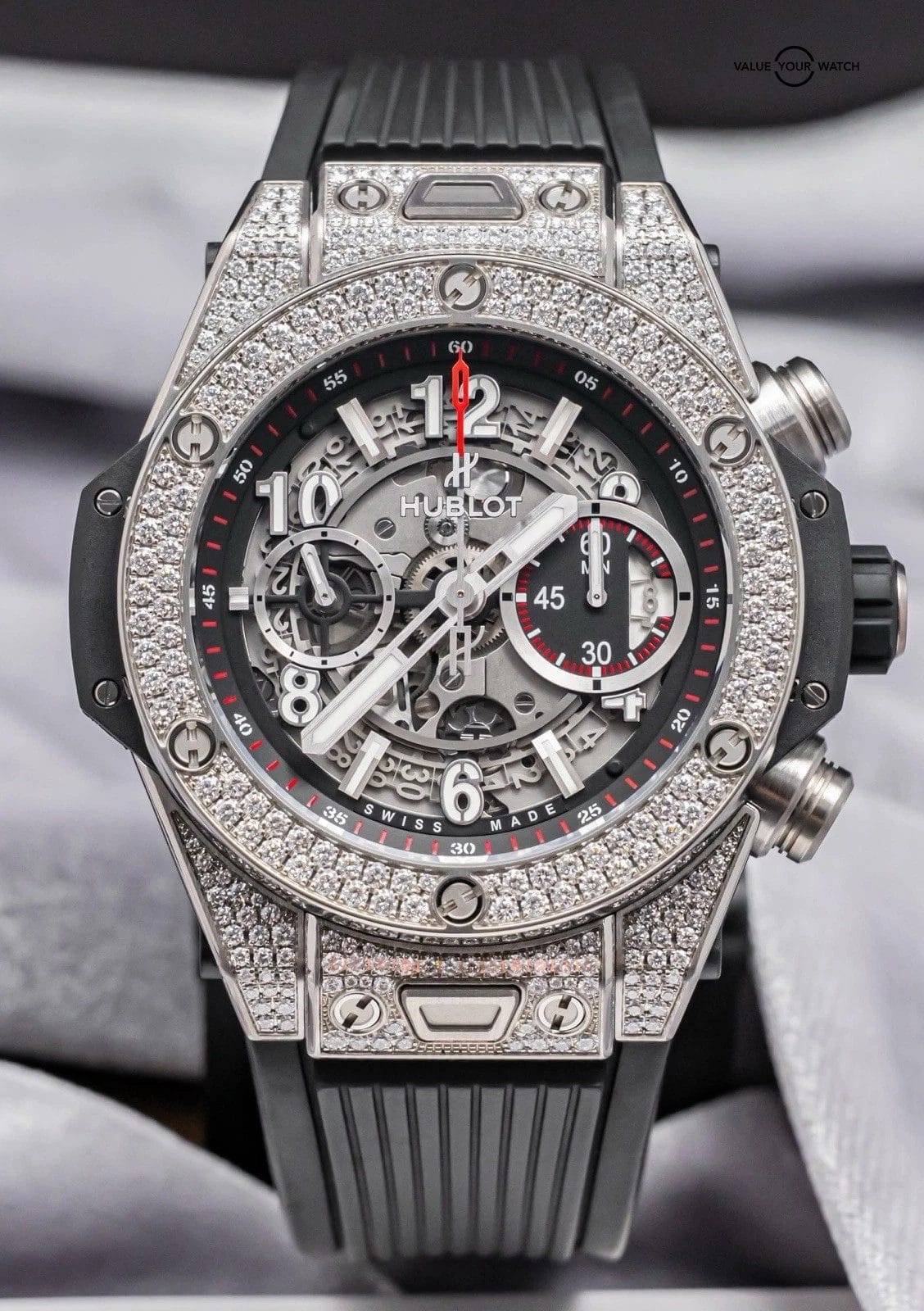 Hublot Big Bang Unico Titanium Pave 45 mm Complete Diamonds 411.NX.1170.RX.1704 - Image 23