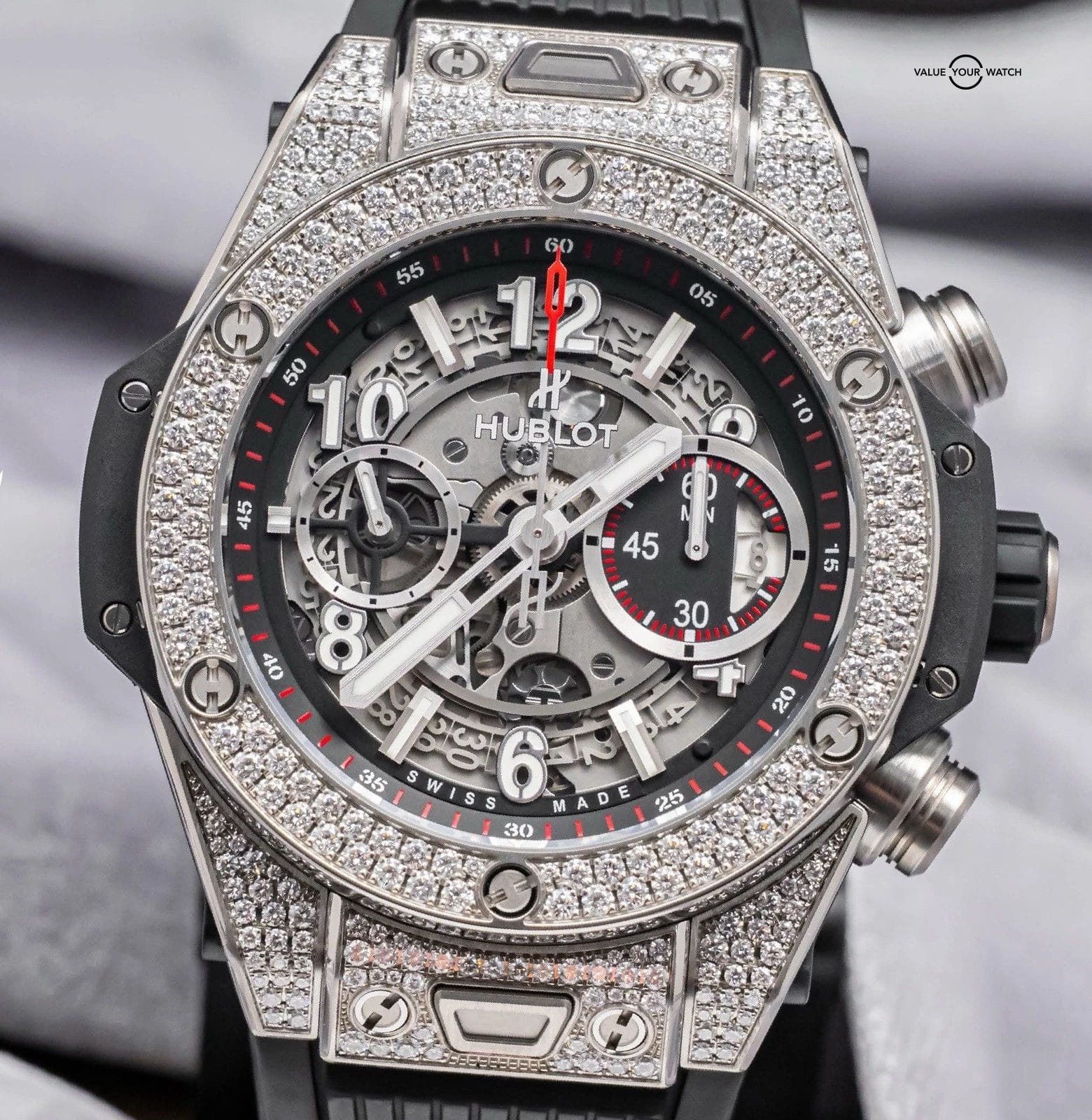 Hublot Big Bang Unico Titanium Pave 45 mm Complete Diamonds 411.NX.1170.RX.1704 - Image 24