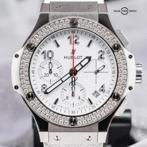 Hublot Big Bang 41 Steel White Diamonds $16K MSRP White Dial 342.SE.230.RW.114