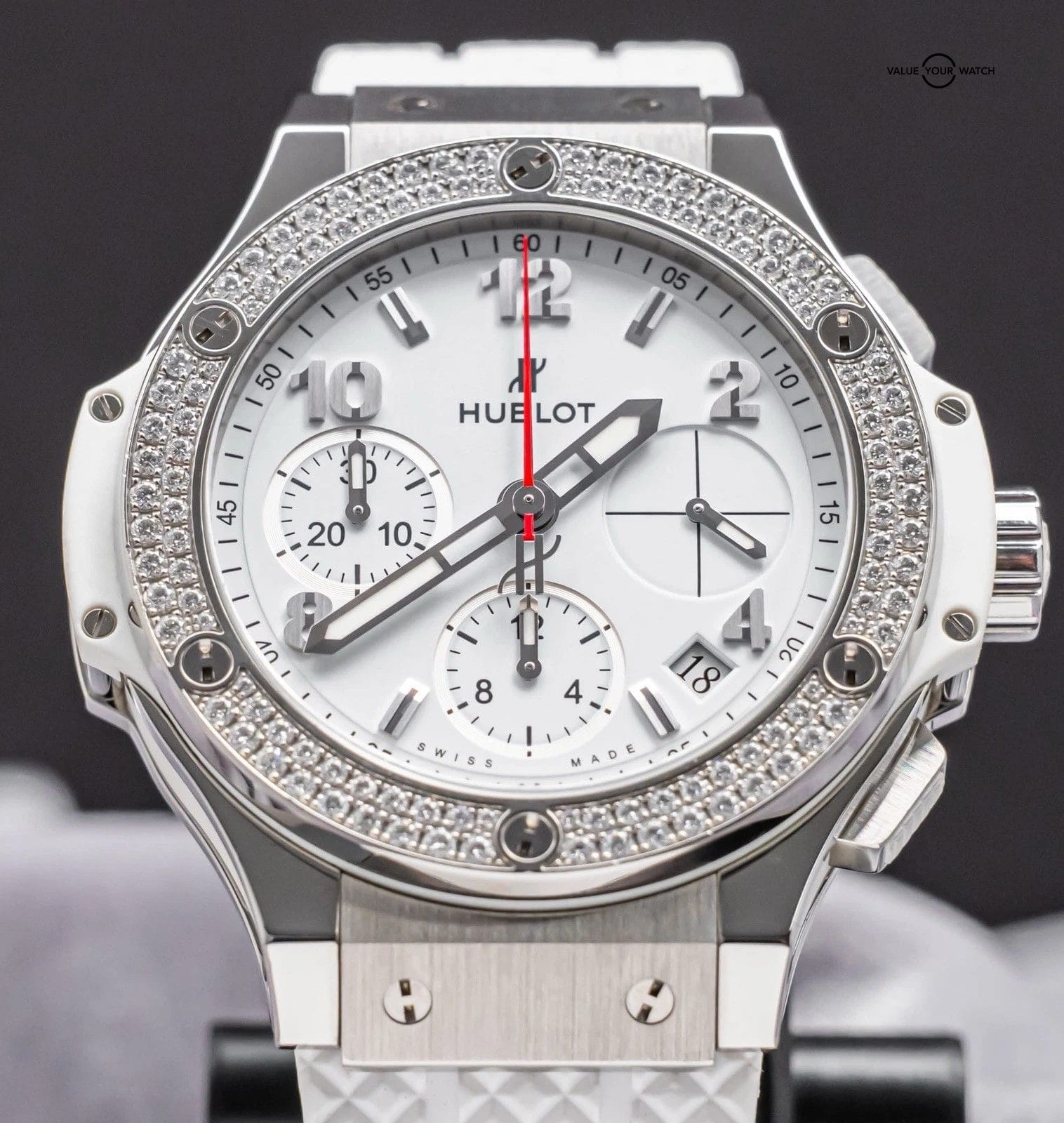 Hublot Big Bang 41 Steel White Diamonds $16K MSRP White Dial 342.SE.230.RW.114 - Image 12