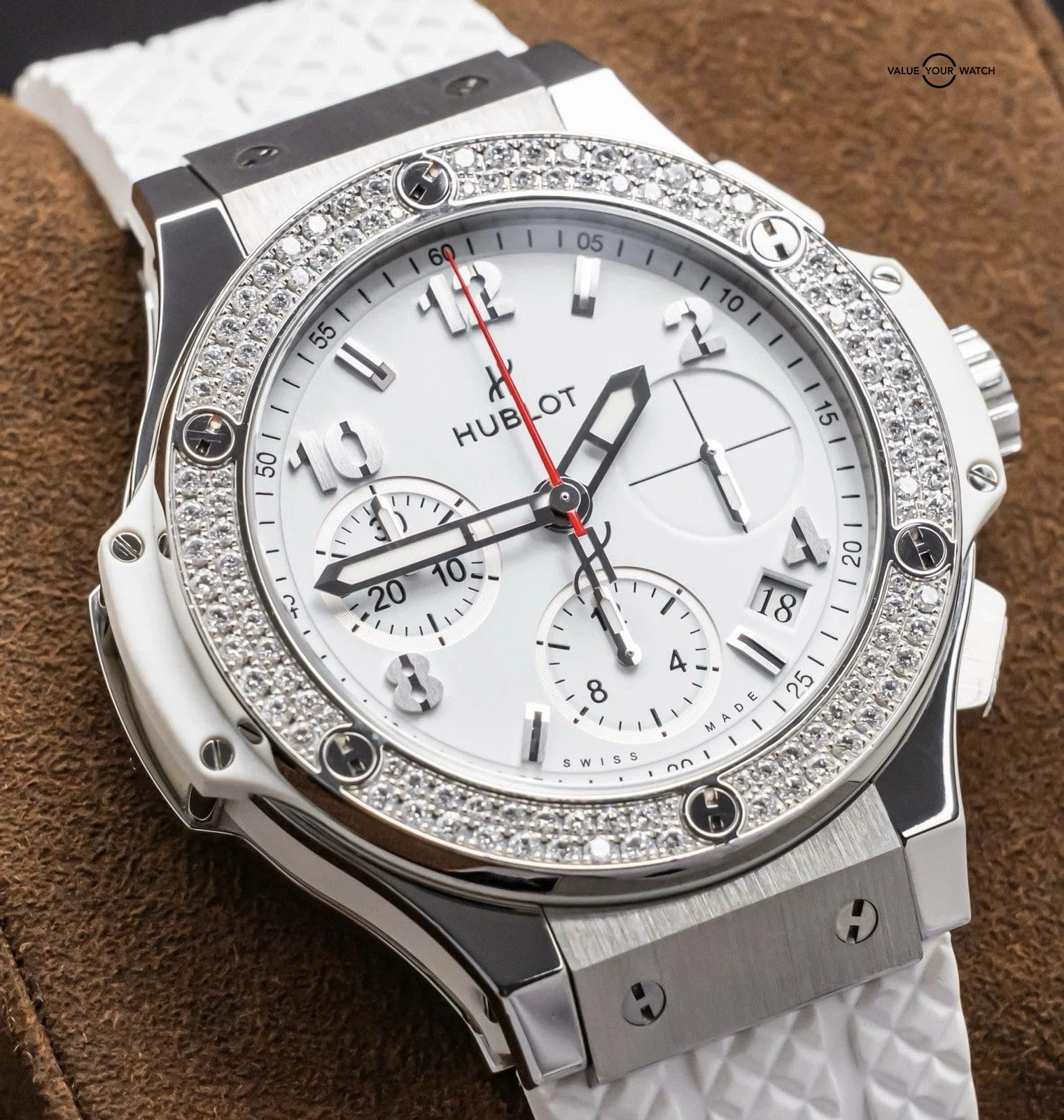 Hublot Big Bang 41 Steel White Diamonds $16K MSRP White Dial 342.SE.230.RW.114 - Image 18