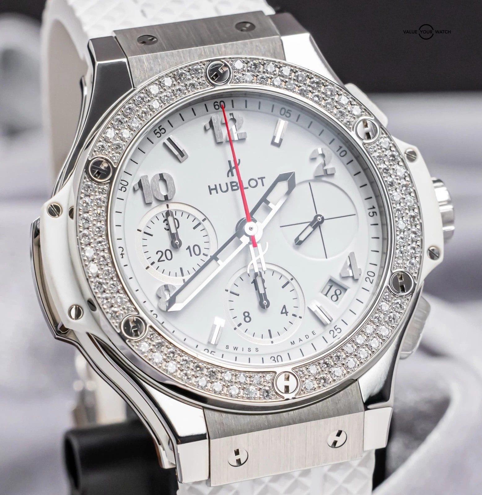 Hublot Big Bang 41 Steel White Diamonds $16K MSRP White Dial 342.SE.230.RW.114 - Image 19
