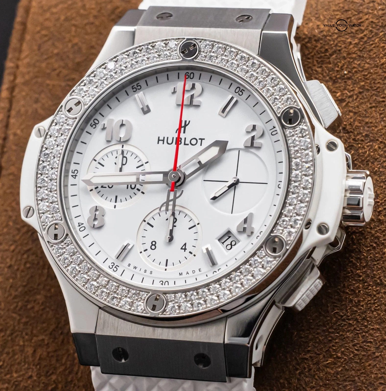 Hublot Big Bang 41 Steel White Diamonds $16K MSRP White Dial 342.SE.230.RW.114 - Image 20