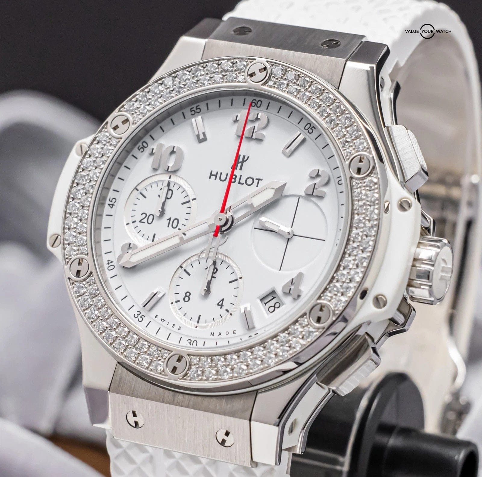 Hublot Big Bang 41 Steel White Diamonds $16K MSRP White Dial 342.SE.230.RW.114 - Image 21