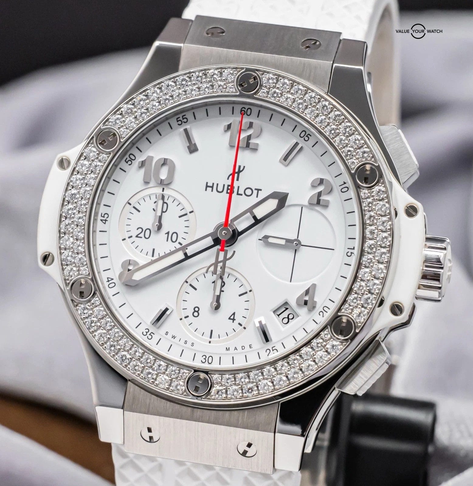 Hublot Big Bang 41 Steel White Diamonds $16K MSRP White Dial 342.SE.230.RW.114 - Image 22