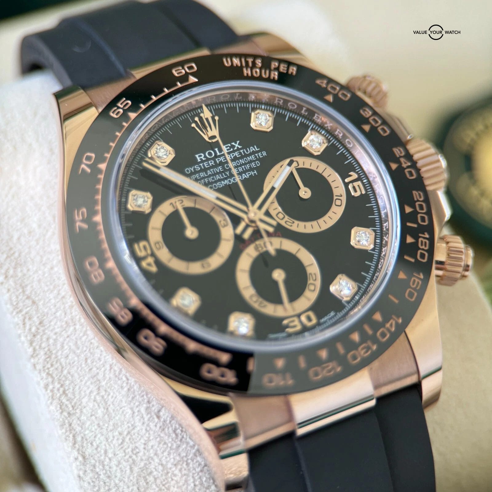 Rolex Rose Gold Black Diamond Dial Cosmograph Daytona Full Set - 116515LN
