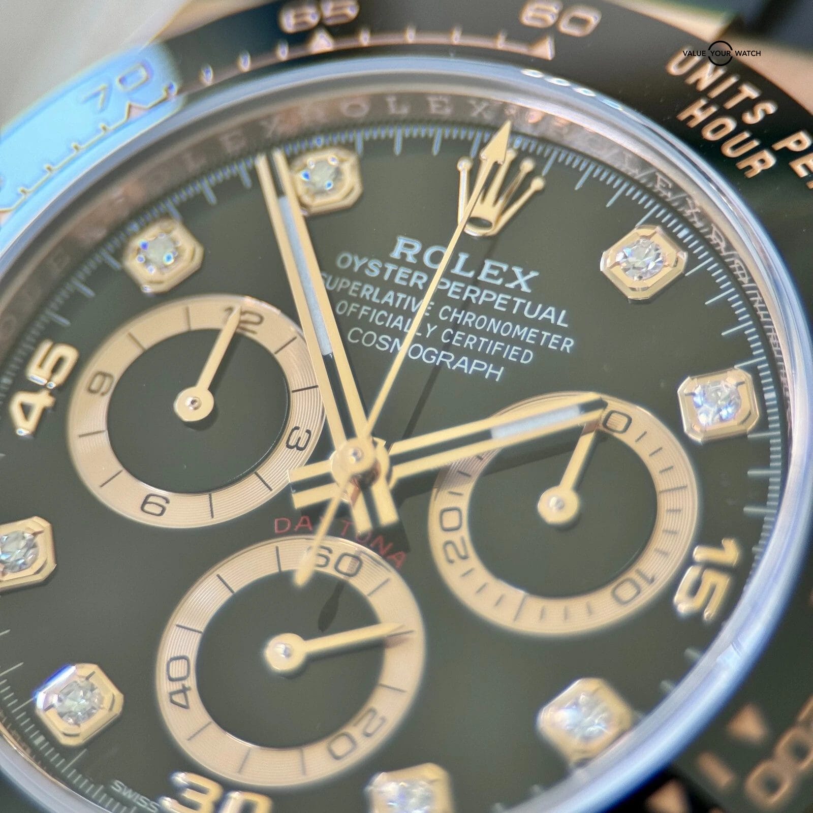 Rolex Rose Gold Black Diamond Dial Cosmograph Daytona Full Set - 116515LN - Image 8