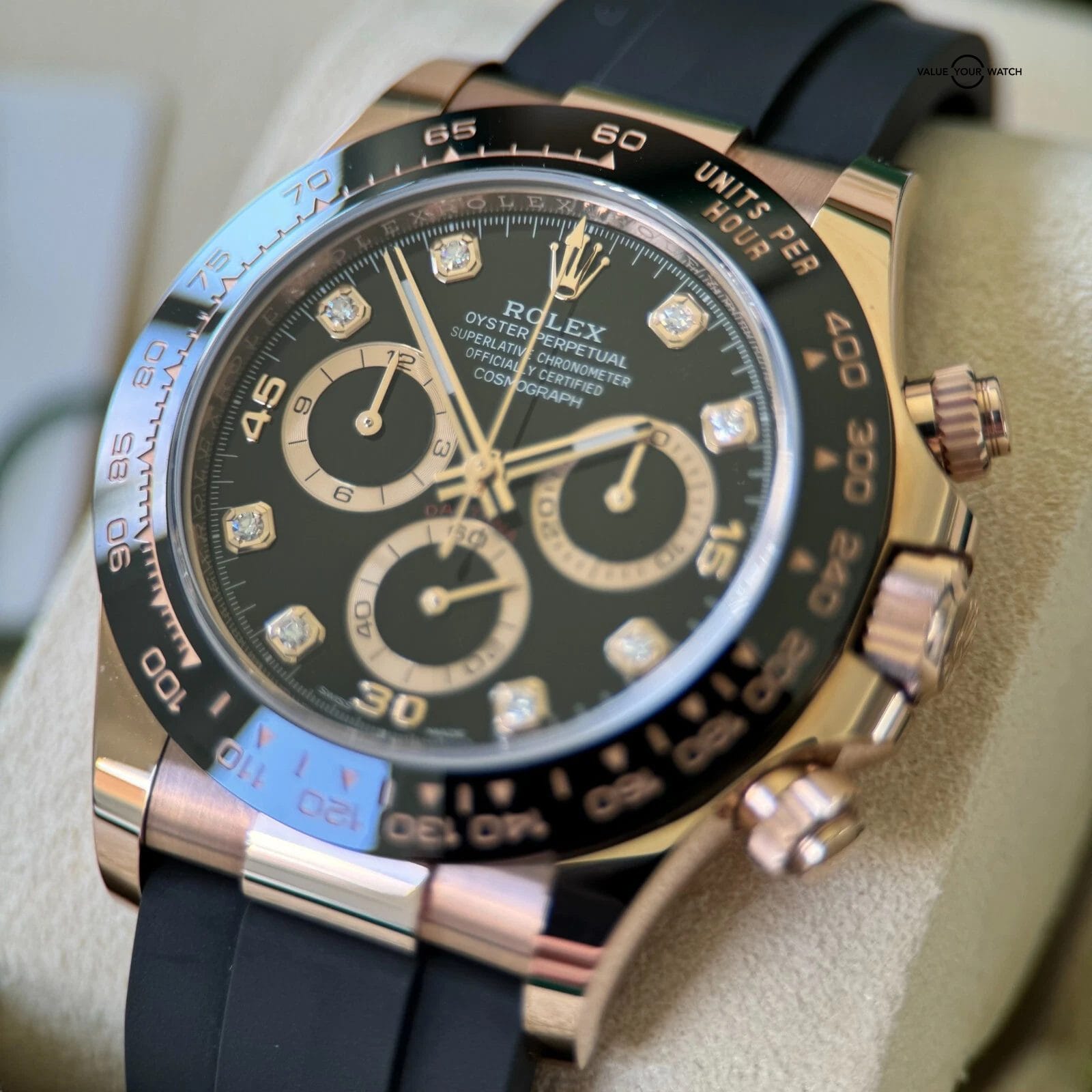 Rolex Rose Gold Black Diamond Dial Cosmograph Daytona Full Set - 116515LN - Image 10